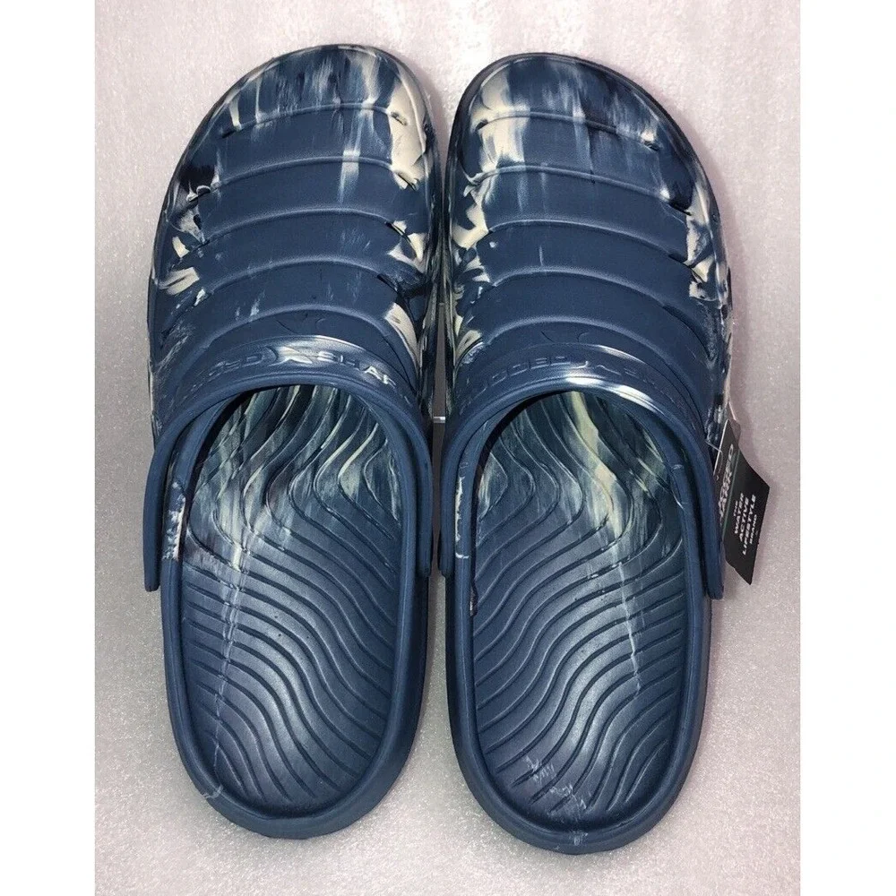 Rugged Shark Men's Blue Swirl Comfort RGS EVA Clog Water Sandals‎ Size 12 NEW
